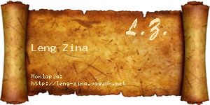 Leng Zina névjegykártya